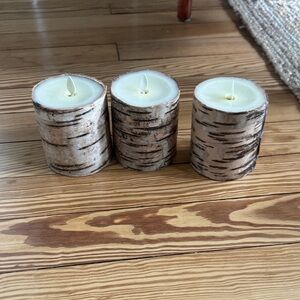 Birch Bark Candle Trio